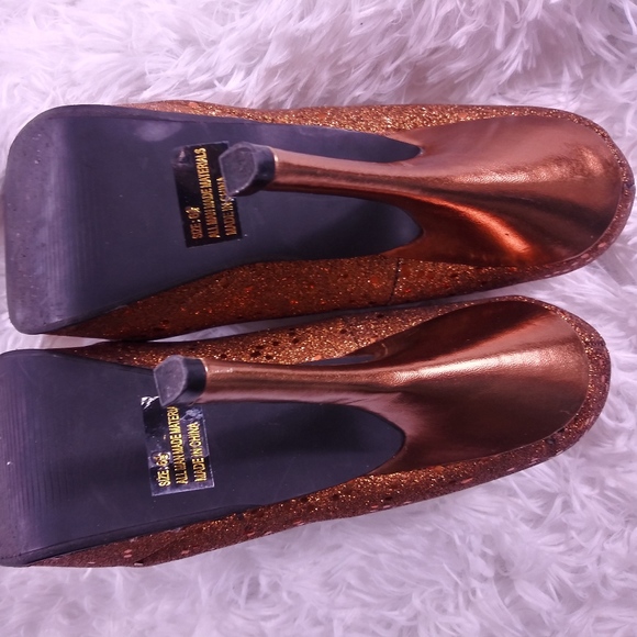 Qupid Glitter Bronze Stiletto Heel Pumps-Size 6.5 - Picture 5 of 5